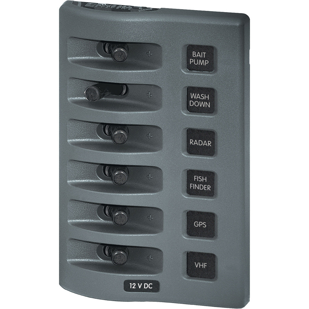 Blue Sea Systems Blue Sea 4307 WeatherDeck® 12V DC Waterproof Switch Panel - 6 Position — marine electrical panels