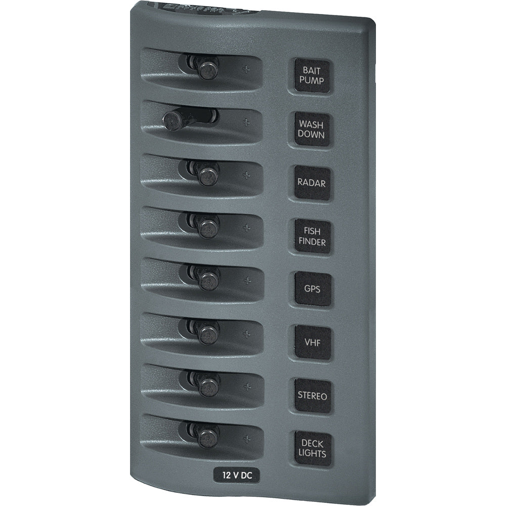 Blue Sea Systems Blue Sea 4309 WeatherDeck® 12V DC Waterproof Switch Panel - 8 Position — marine electrical panels