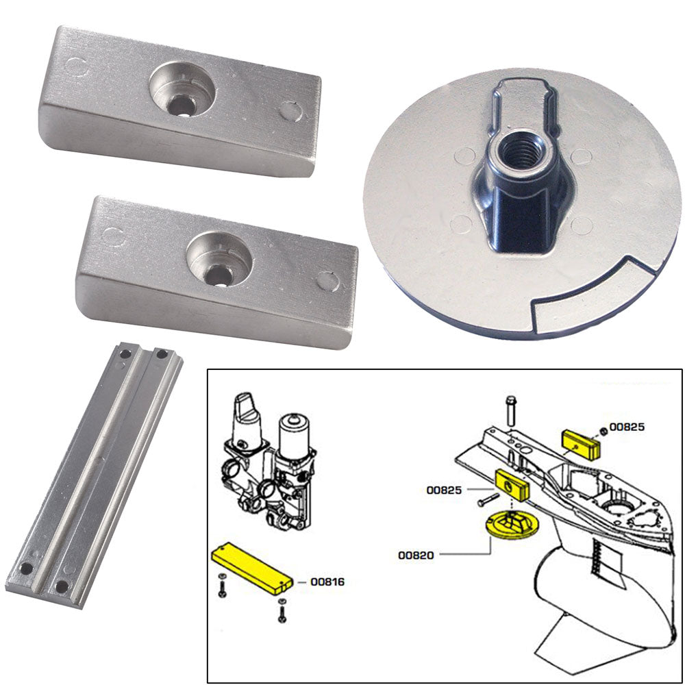 Tecnoseal Anode Kit w/Hardware - Mercury Verado 4 - Aluminum — marine anodes