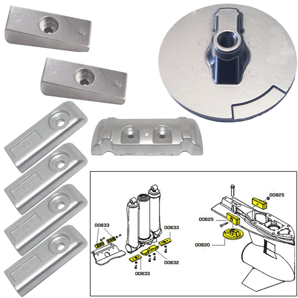 Tecnoseal Anode Kit w/Hardware - Mercury Verado 6 - Magnesium — marine anodes