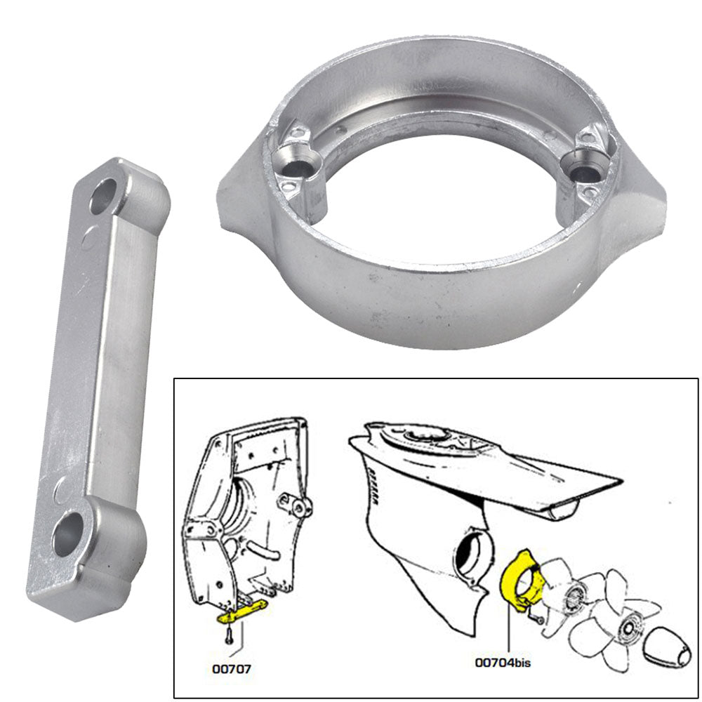 Tecnoseal Anode Kit w/Hardware - Volvo Duo-Prop 280 - Zinc — marine anodes