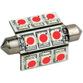 Lunasea Lighting Lunasea Pointed Festoon 9 LED Light Bulb - 42mm - Red — marine bulbs