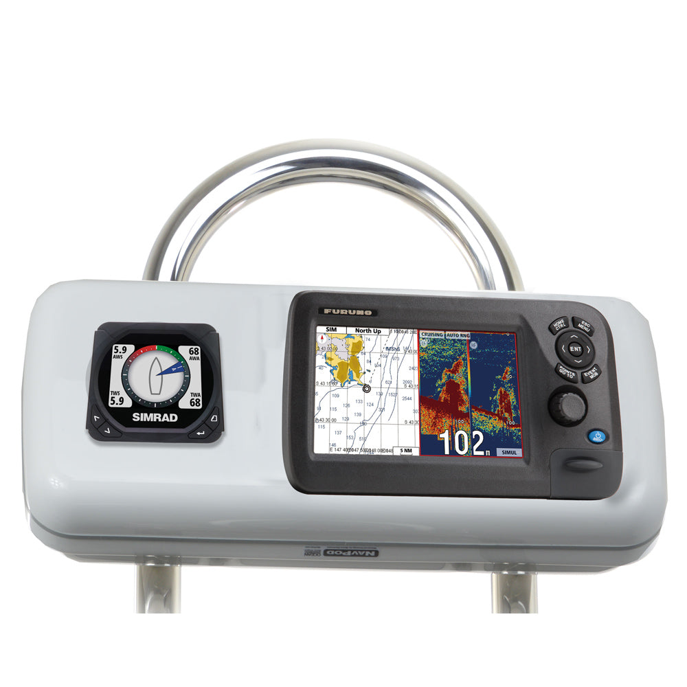 NavPod GP1515 SystemPod Pre-Cut f/Furuno GP1670/GP1670F 5.7" & 1 Instrument f/9.5" Wide Guard — marine display mounts