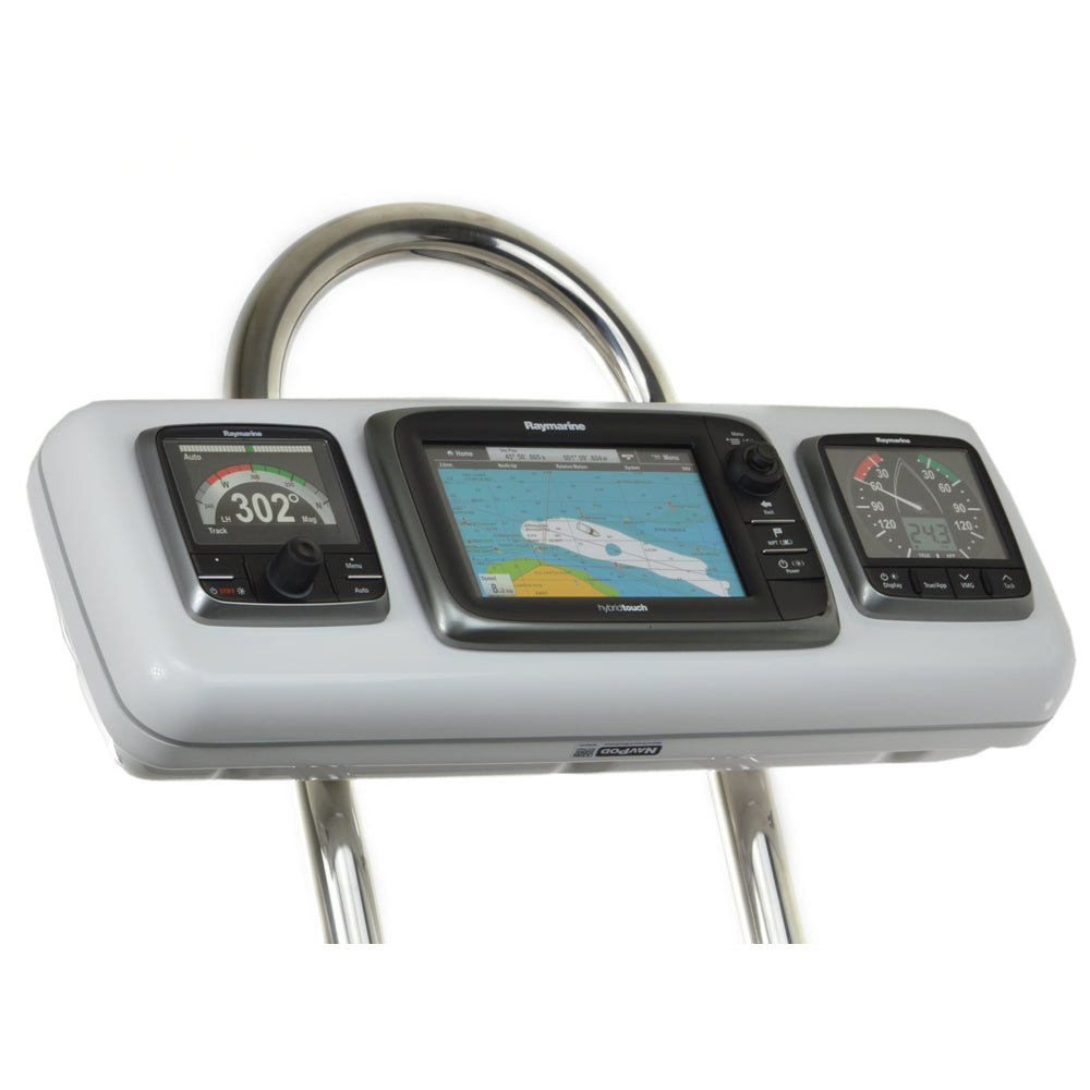 NavPod GP1604 SystemPod Pre-Cut f/Raymarine e7/e7D & 2 Instruments f/9.5" Wide Guard — marine display mounts