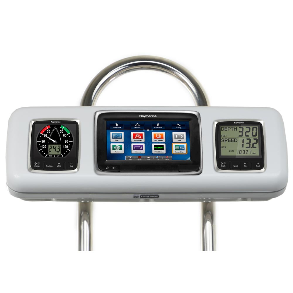 NavPod GP1605 SystemPod Pre-Cut f/Raymarine a75/a77/a78 & 2 Instruments f/9.5" Wide Guard — marine display mounts