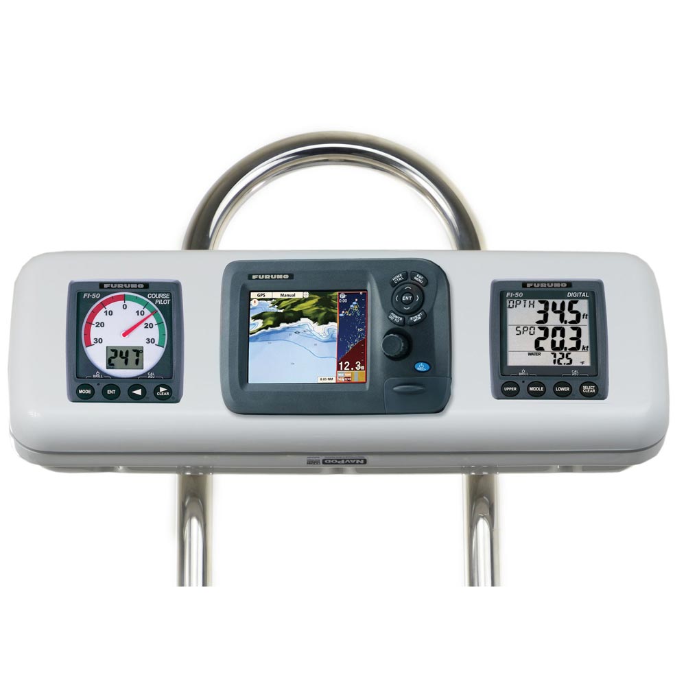 NavPod GP1607 SystemPod Pre-Cut f/Furuno GP1670/GP1670F 5.7" & 2 Instruments f/9.5" Wide Guard — marine display mounts