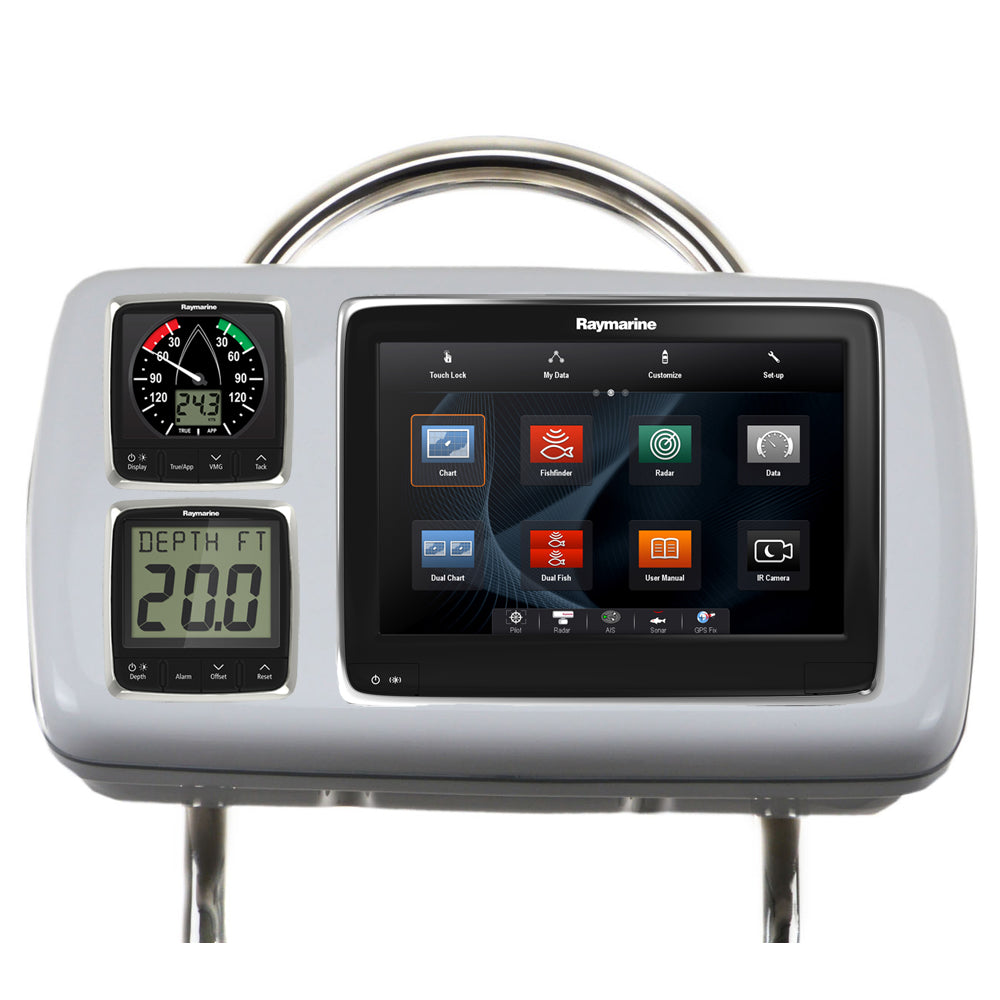 NavPod GP2080-14 SystemPod Pre-Cut f/Raymarine a95/a97/a98 & 2 Instruments f/12" Wide Guard — marine display mounts