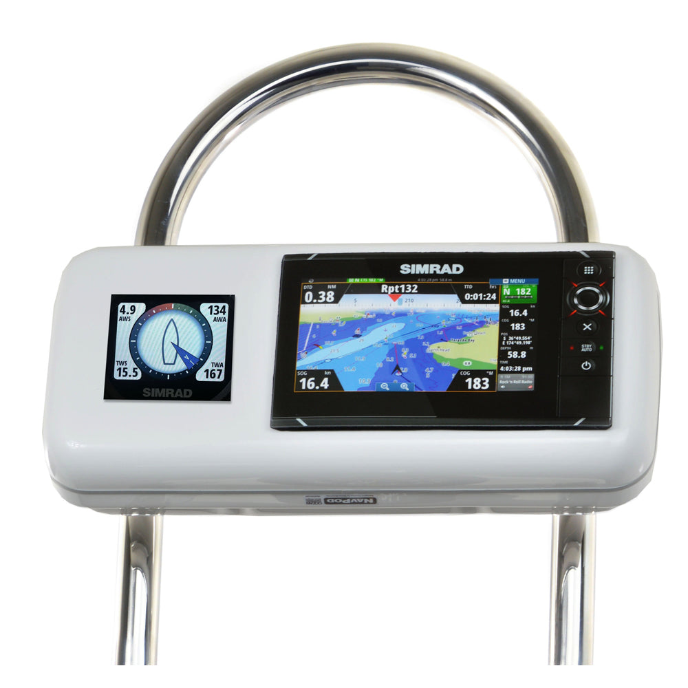 NavPod GP2516 SystemPod Pre-Cut f/Simrad NSS7 evo2 or B&G Zeus² 7 & 1 Instrument f/12" Wide Guard — marine display mounts