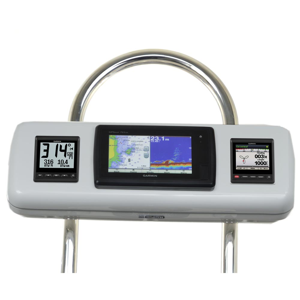 NavPod GP2603 SystemPod Pre-Cut f/Garmin 720/721 / 740/740s / 741/721xs / 70s/70dv & 2 Instruments f/12" Wide Guard — marine display mounts
