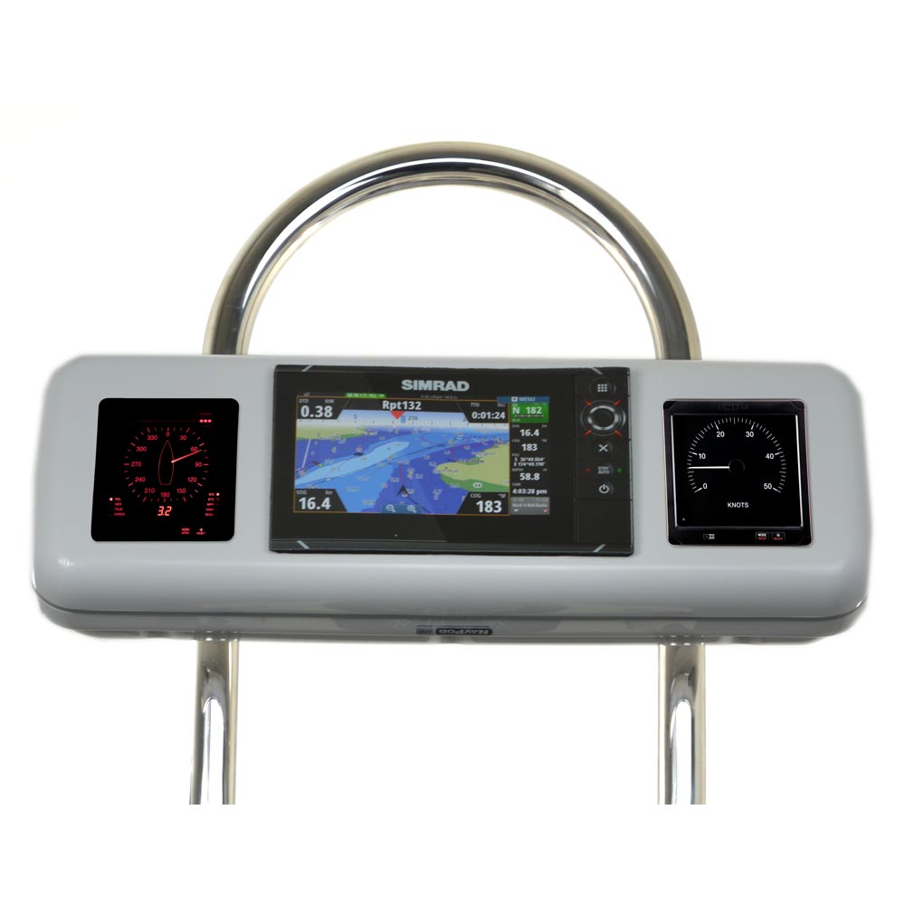 NavPod GP2606 SystemPod Pre-Cut f/Simrad NSS7 evo2 or B&G Zeus² 7 & 2 Instruments f/12" Wide Guard — marine display mounts