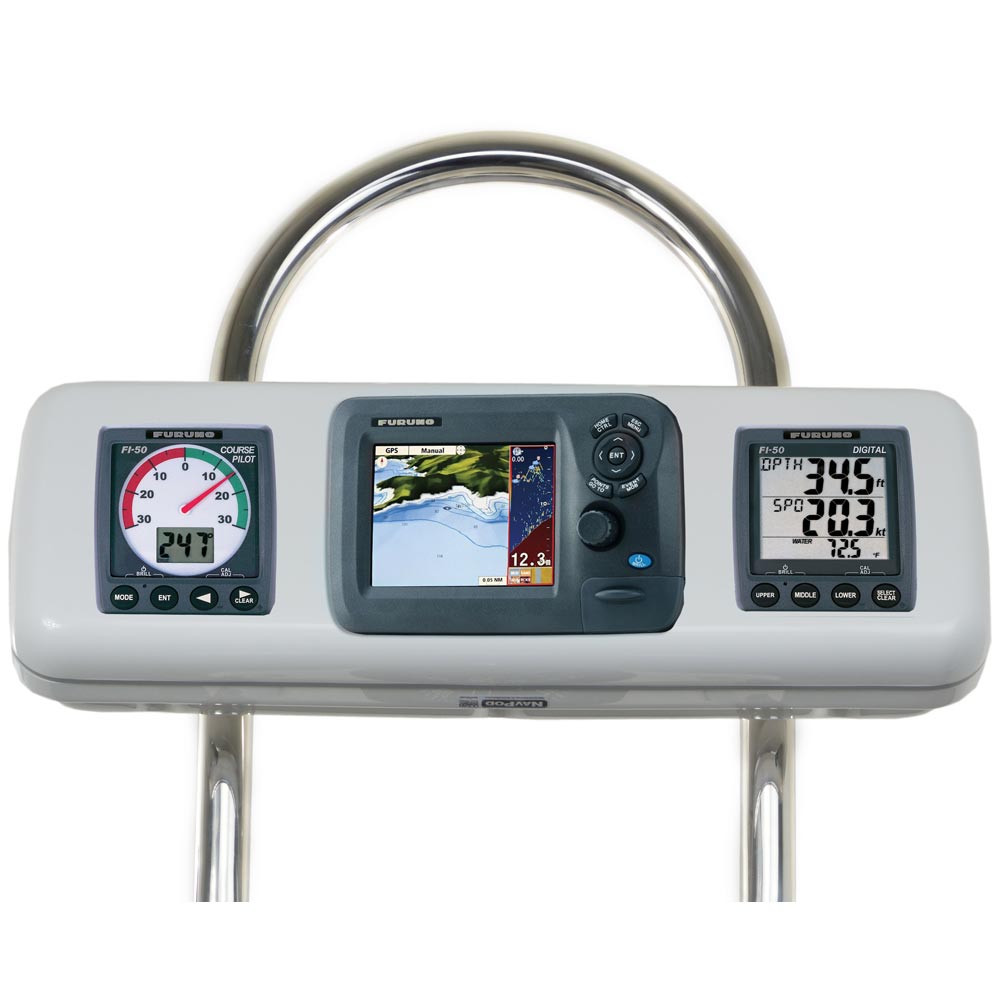 NavPod GP2607 SystemPod Pre-Cut f/Furuno GP1670/GP1670F 5.7" & 2 Instruments f/12" Wide Guard — marine display mounts