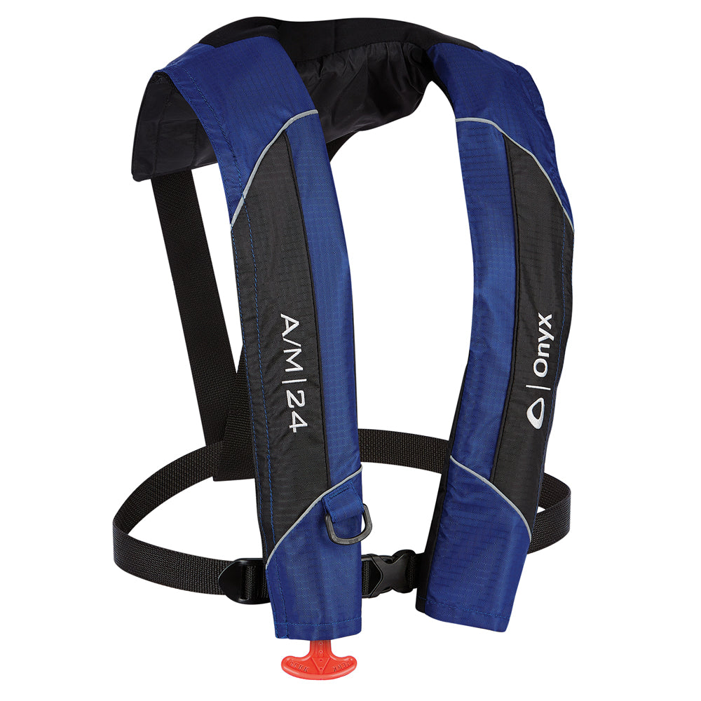 Onyx Outdoor Onyx A/M-24 Automatic/Manual Inflatable PFD Life Jacket - Blue — marine paddlesports