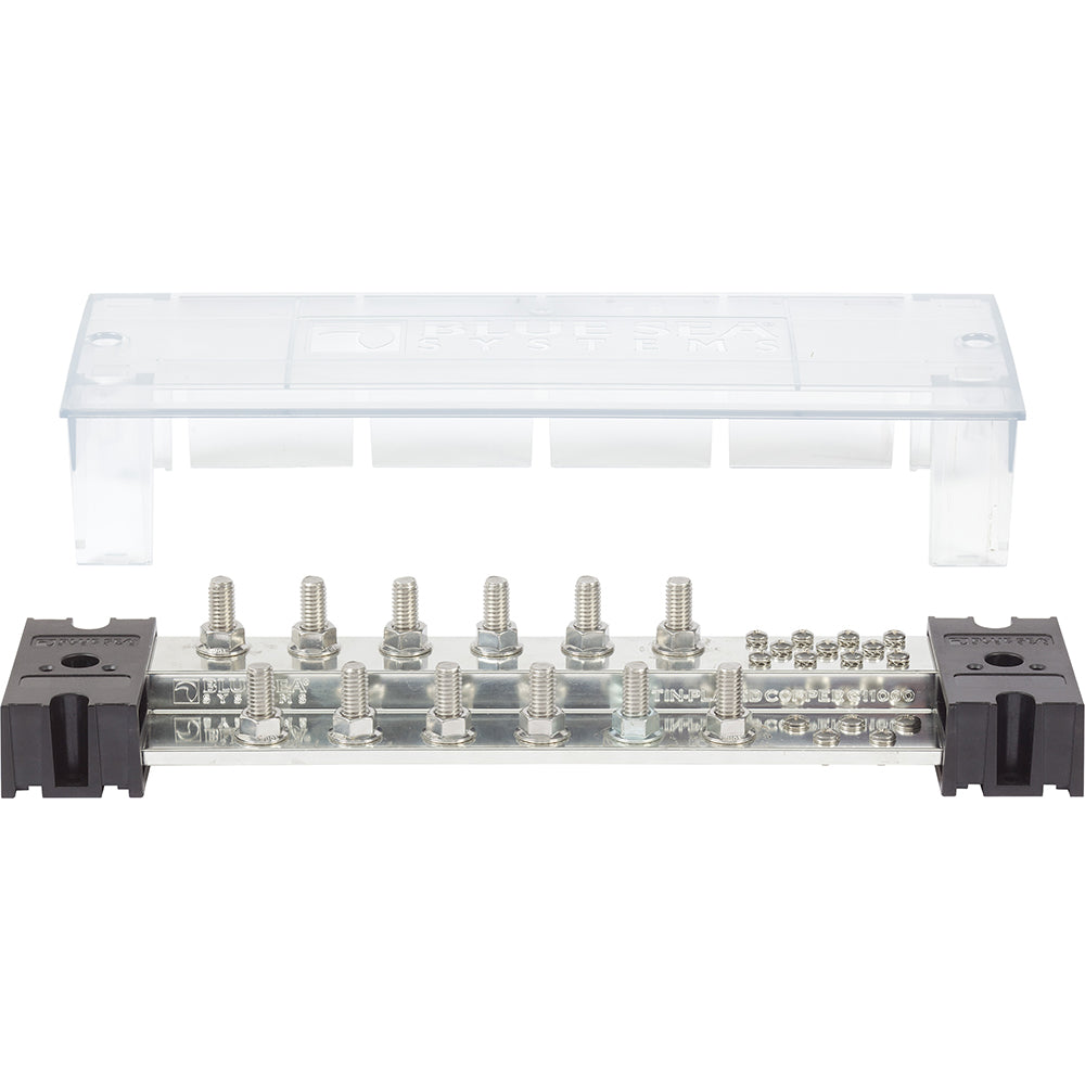 Blue Sea Systems Blue Sea PowerBar 1000 - 12 3/8" Terminal Studs w/Cover — marine busbars