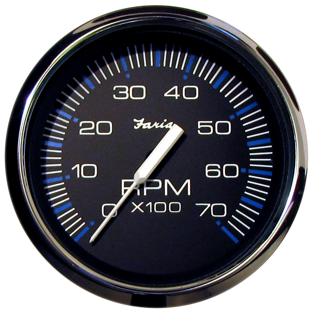 Faria Beede Instruments Faria Chesapeake Black 4" Tachometer - 7000 RPM (Gas) (All Outboards) — marine gauges