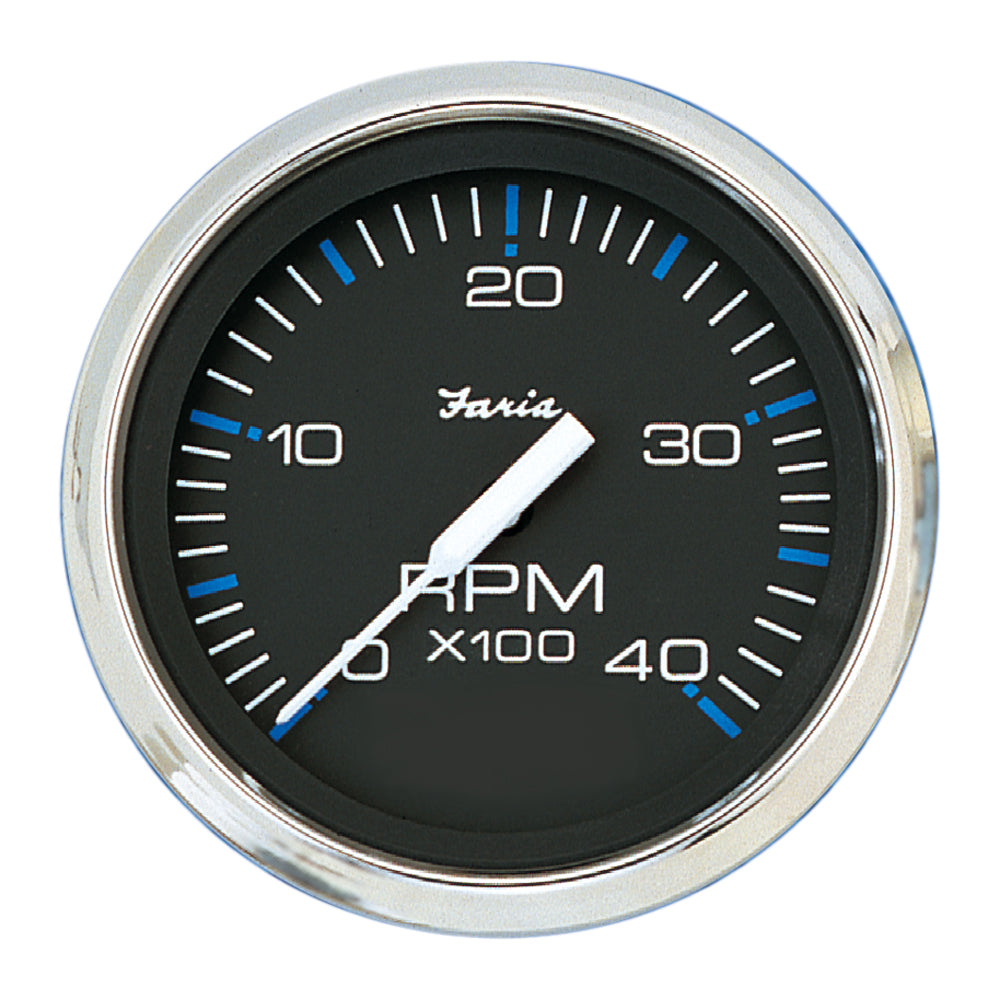 Faria Beede Instruments Faria Chesapeake Black 4" Tachometer - 4000 RPM (Diesel) — marine gauges
