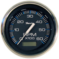 Faria Beede Instruments Faria Chesapeake Black 4" Tachometer w/Hourmeter - 6000 RPM (Gas) (Inboard) — marine gauges