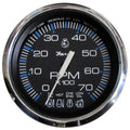Faria Beede Instruments Faria Chesapeake Black SS 4" Tachometer w/Systemcheck Indicator - 7000 RPM (Gas) f/ Johnson / Evinrude Outboard) — marine gauges