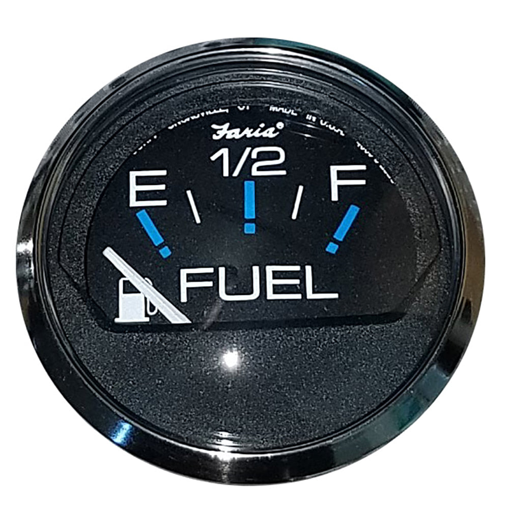 Faria Beede Instruments Faria Chesapeake Black 2" Fuel Level Gauge (E-1/2-F) — marine gauges