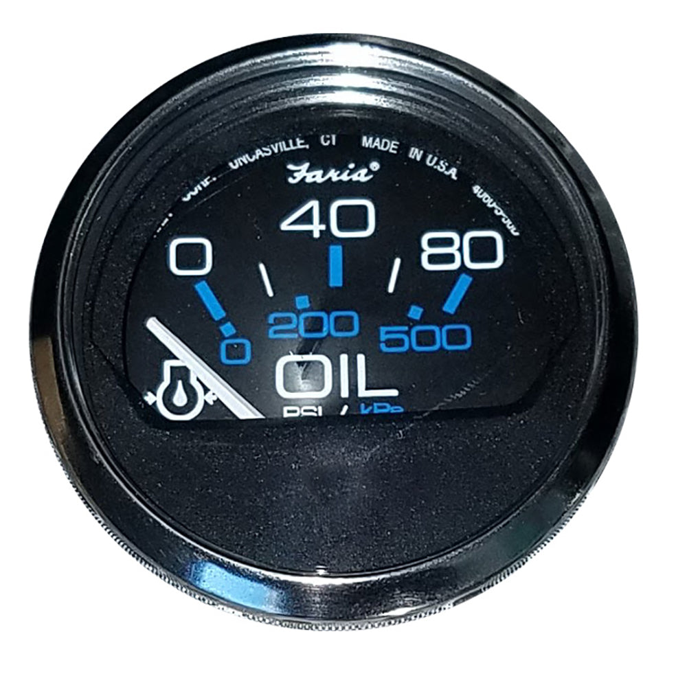 Faria Beede Instruments Faria Chesapeake Black 2" Oil Pressure Gauge (80 PSI) — marine gauges