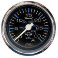 Faria Beede Instruments Faria Chesapeake Black 2" Water Pressure Gauge (30 PSI) — marine gauges