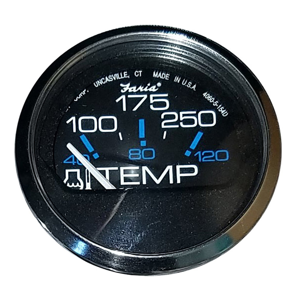 Faria Beede Instruments Faria Chesapeake Black 2" Water Temperature Gauge (100-250°F) — marine gauges