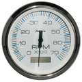 Faria Beede Instruments Faria Chesapeake White SS 4" Tachometer w/Hourmeter - 7000 RPM (Gas) (Outboard) — marine gauges