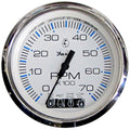 Faria Beede Instruments Faria Chesapeake White SS 4" Tachometer w/Systemcheck Indicator - 7000 RPM (Gas) (Johnson/Evinrude Outboard) — marine gauges
