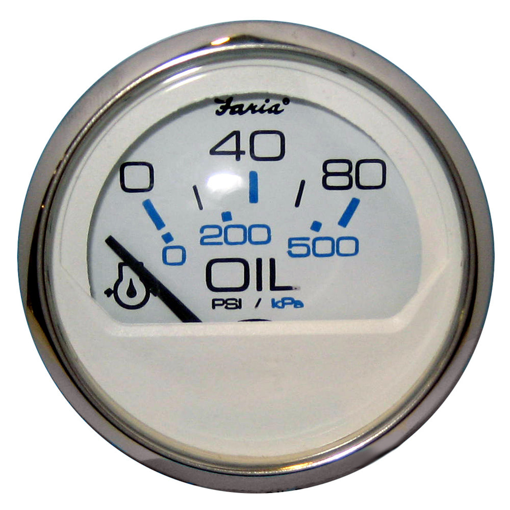 Faria Beede Instruments Faria Chesapeake White SS 2" Oil Pressure Gauge (80 PSI) — marine gauges