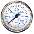 Faria Beede Instruments Faria Chesapeake White SS 2" Water Pressure Gauge (30 PSI) — marine gauges
