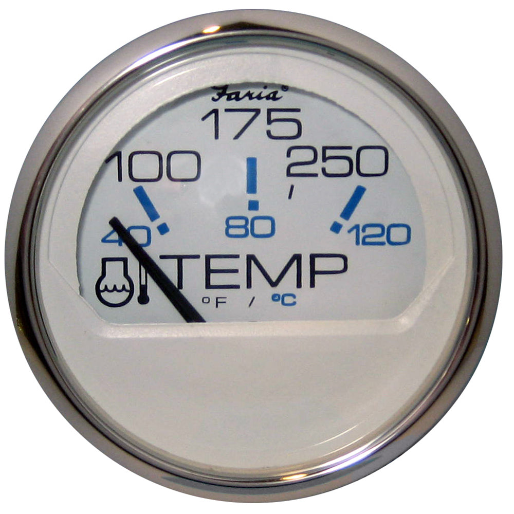 Faria Beede Instruments Faria Chesapeake White SS 2" Water Temperature Gauge (100-250°F) — marine gauges