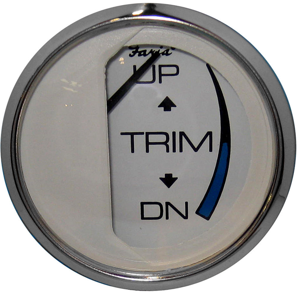 Faria Beede Instruments Faria Chesapeake White SS 2" Trim Gauge (J/E/Suzuki Outboard) — marine gauges