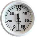 Faria Beede Instruments Faria Dress White 4" Tachometer - 6000 RPM (Gas) (Inboard & I/O) — marine gauges