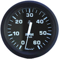 Faria Beede Instruments Faria Euro Black 4" Tachometer - 6,000 RPM (Gas - Inboard & I/O) — marine gauges