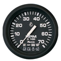 Faria Beede Instruments Faria Euro Black 4" Tachometer w/Systemcheck 7000 RPM (Gas) f/ Johnson / Evinrude Outboard) — marine gauges