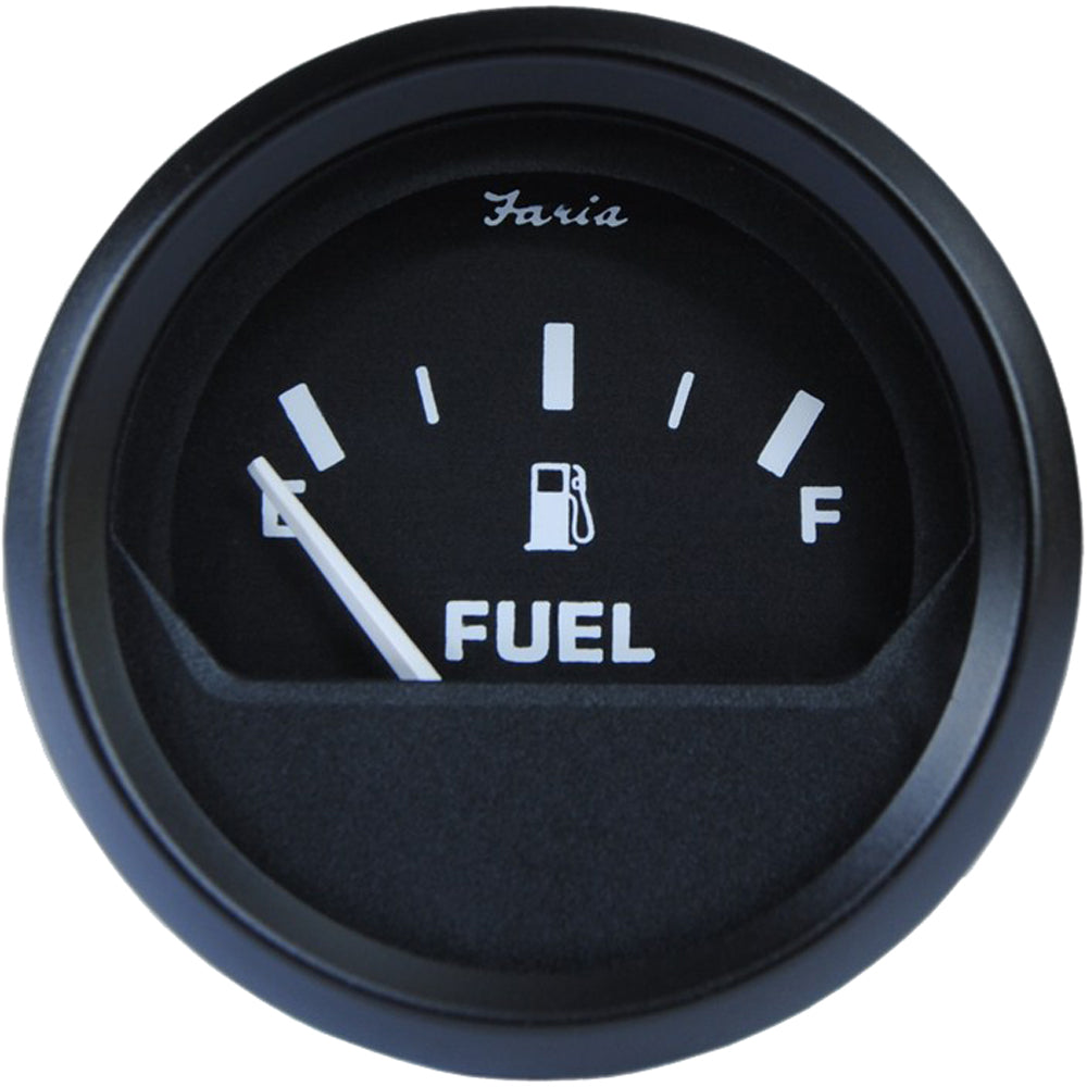 Faria Beede Instruments Faria Euro Black 2" Fuel Level Gauge — marine gauges