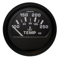 Faria Beede Instruments Faria Euro Black 2" Water Temperature Gauge (100-250°F) — marine gauges