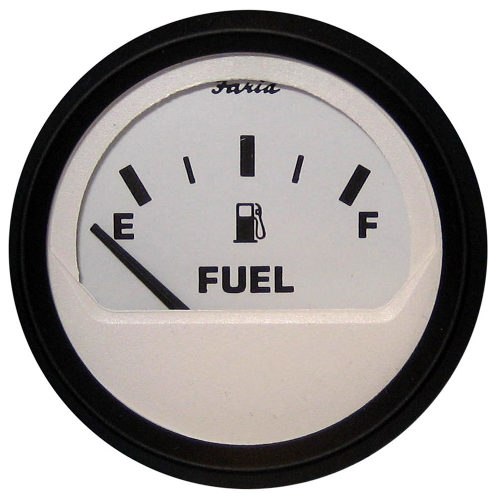 Faria Beede Instruments Faria Euro White 2" Fuel Level Gauge (E-1/2-F) — marine gauges
