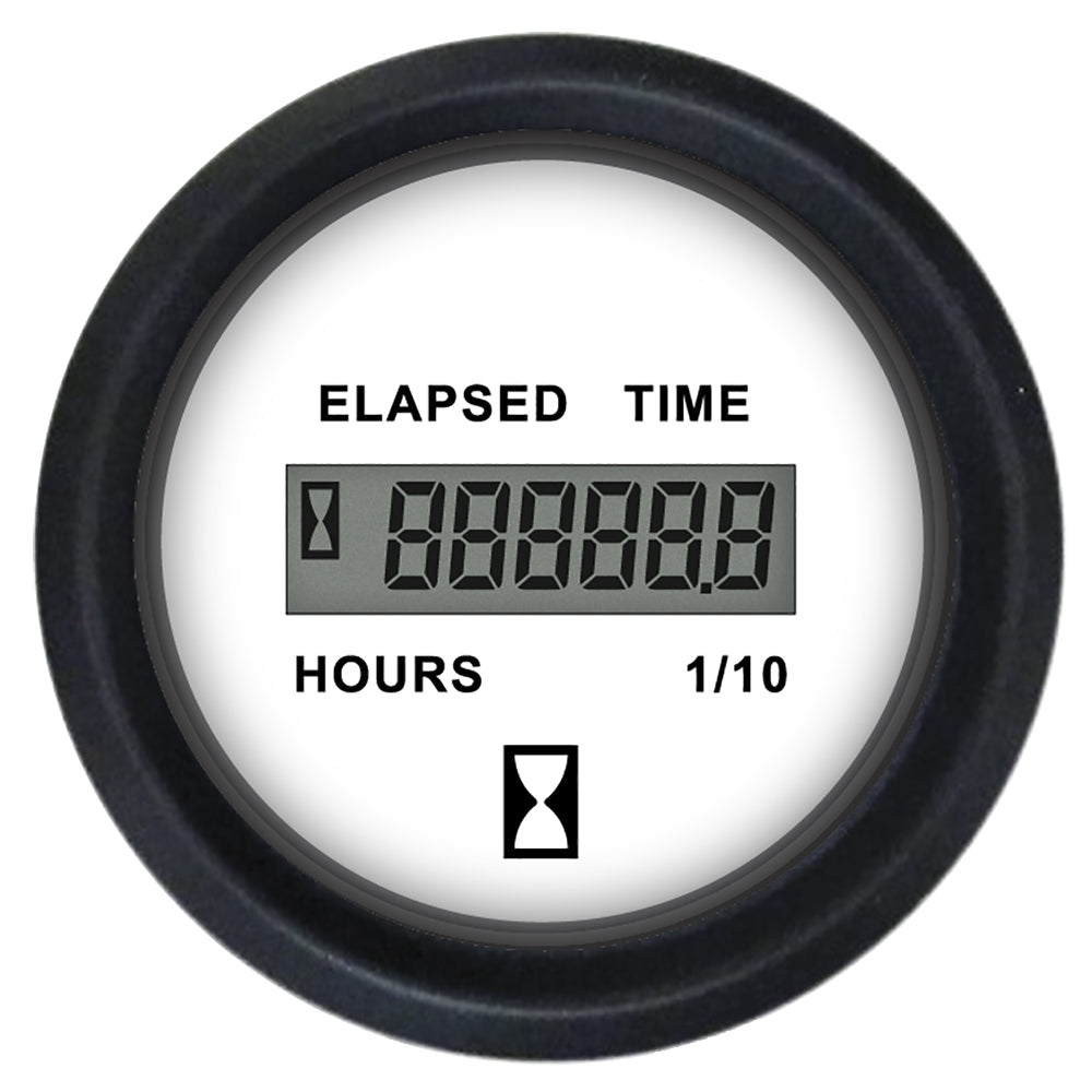 Faria Beede Instruments Faria Euro White 2" Hourmeter (Digital) — marine gauges