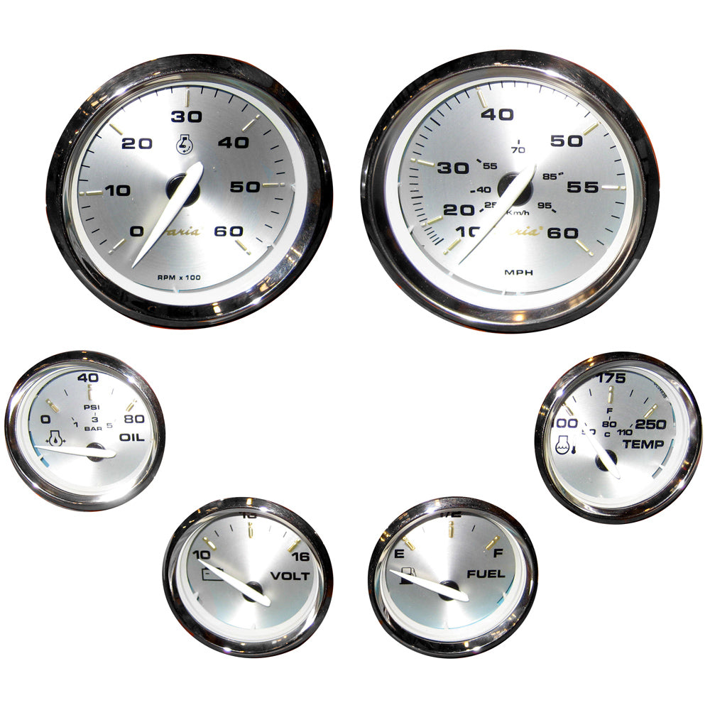Faria Beede Instruments Faria Kronos Boxed Set of 6 Gauges f/ Inboard Motors — marine gauges