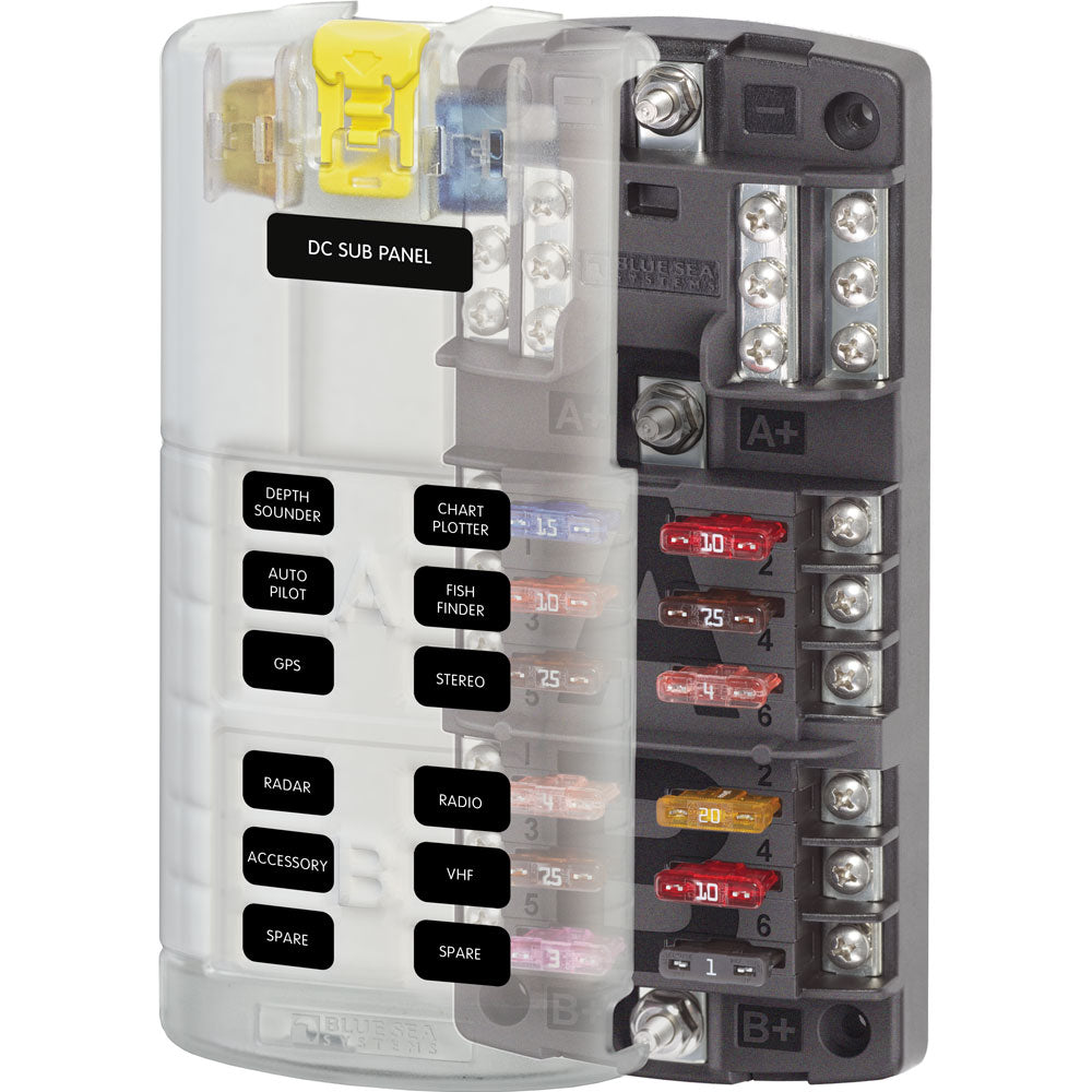 Blue Sea Systems Blue Sea 5032 ST-Blade Split Bus Fuse Block — marine fuse blocks & fuses