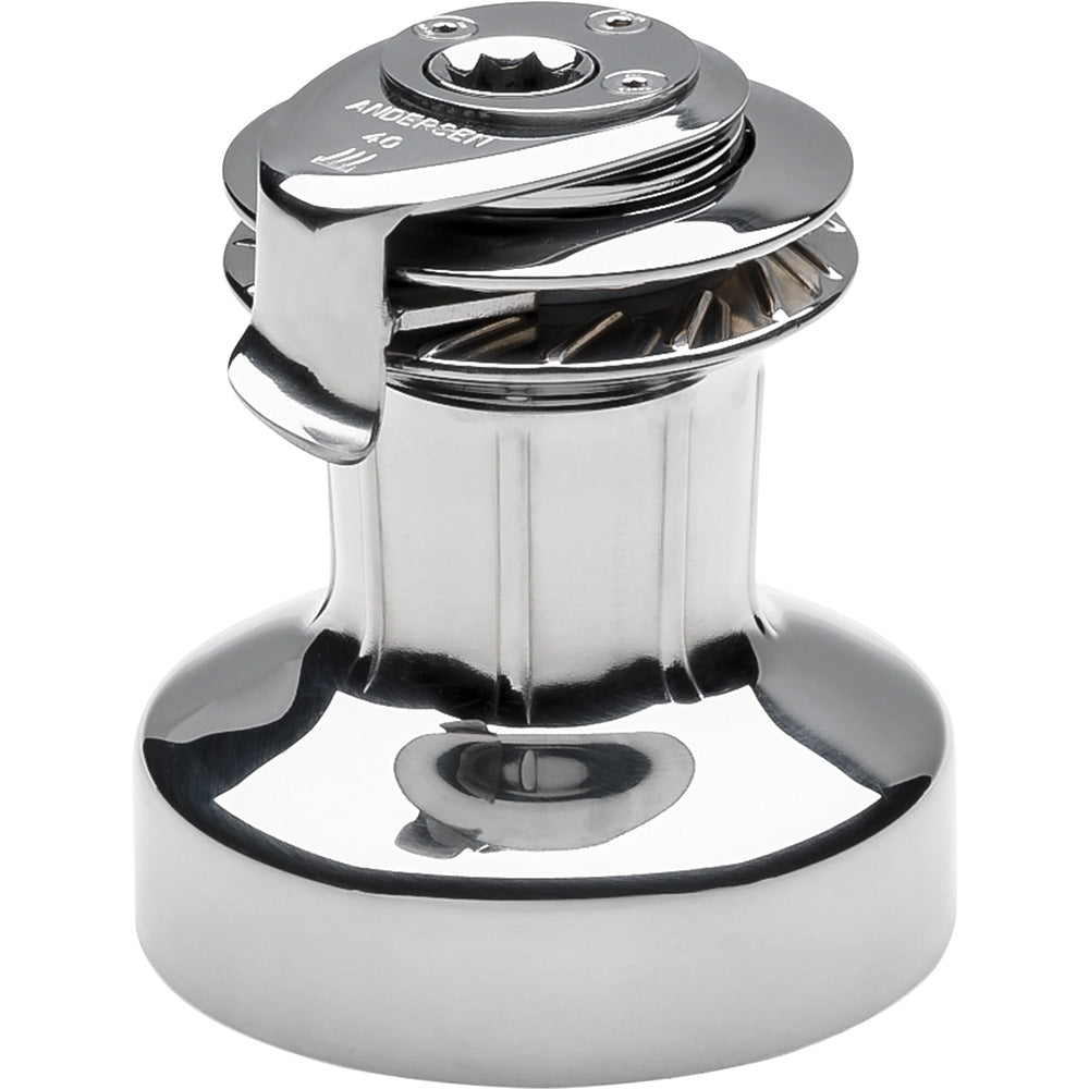 ANDERSEN 40 ST FS - 2-Speed Self-Tailing Manual Winch - Full Stainless Steel — marine winches