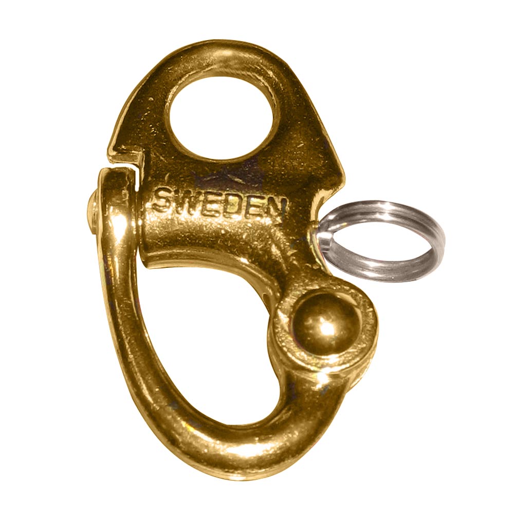 Ronstan Brass Snap Shackle - Fixed Bail - 59.3mm (2-5/16") Length — marine shackles/rings/pins