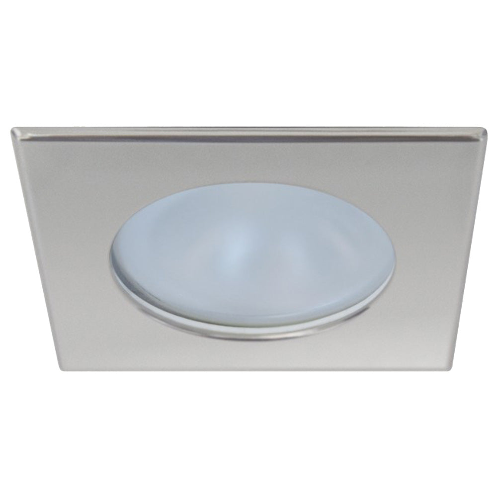 Quick Blake XP Downlight LED - 4W, IP66, Screw Mounted - Square Satin Bezel, Round Warm White Light — marine dome/down lights