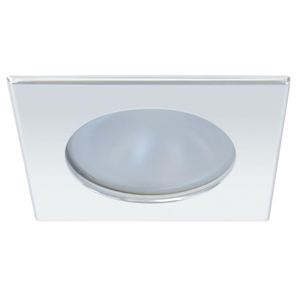 Quick Blake XP Downlight LED - 6W, IP66, Spring Mounted - Square Stainless Bezel, Round Warm White Light — marine dome/down lights