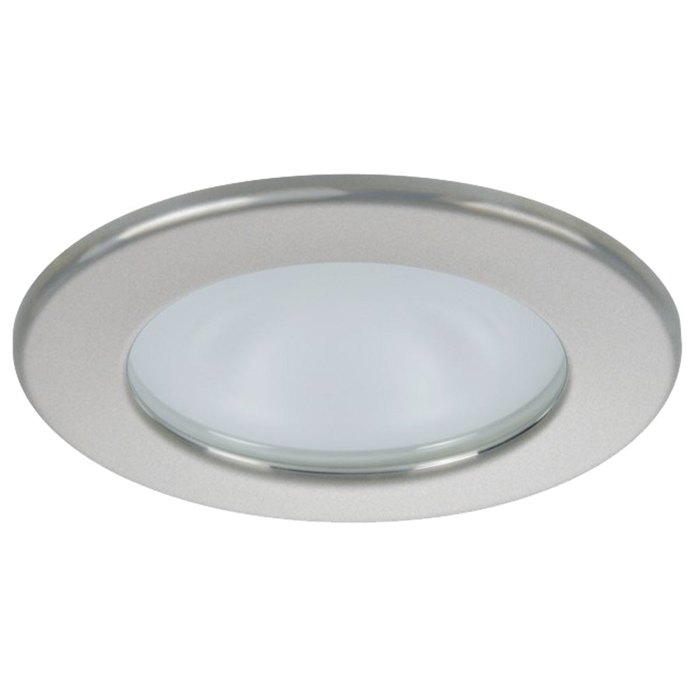 Quick Kai XP Downlight LED - 4W, IP66, Spring Mounted - Round Satin Bezel, Round Warm White Light — marine dome/down lights