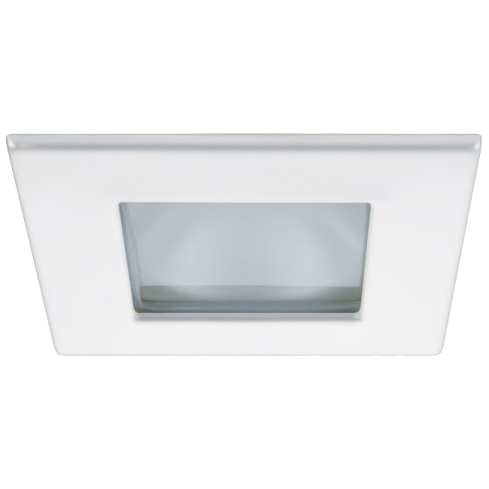 Quick Marina XP Downlight LED - 4W, IP66, Spring Mounted - Square White Bezel, Square Warm White Light — marine dome/down lights