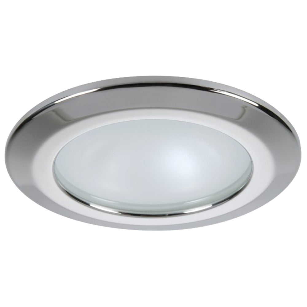 Quick Kor XP Downlight LED - 6W, IP66, Spring Mounted - Round Stainless Bezel, Round Warm White Light — marine dome/down lights