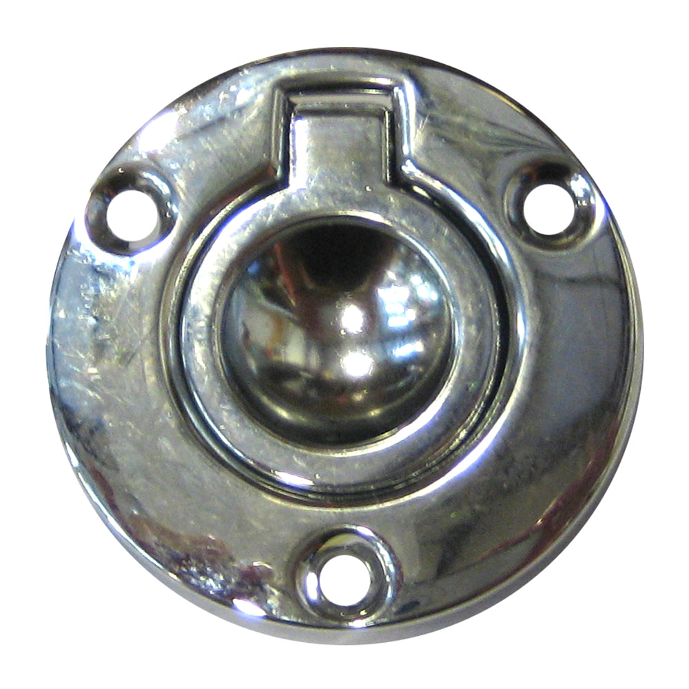 Perko Round Flush Ring Pull - 2" - Chrome Plated Zinc — marine latches