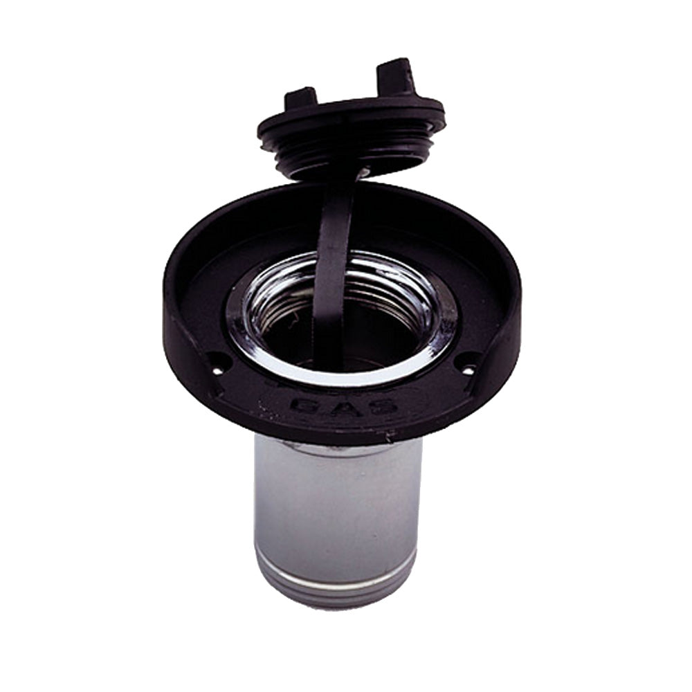 Perko Gas Fill f/1-1/2" Hose - Chrome Plated Zinc, Black Flange — marine fittings