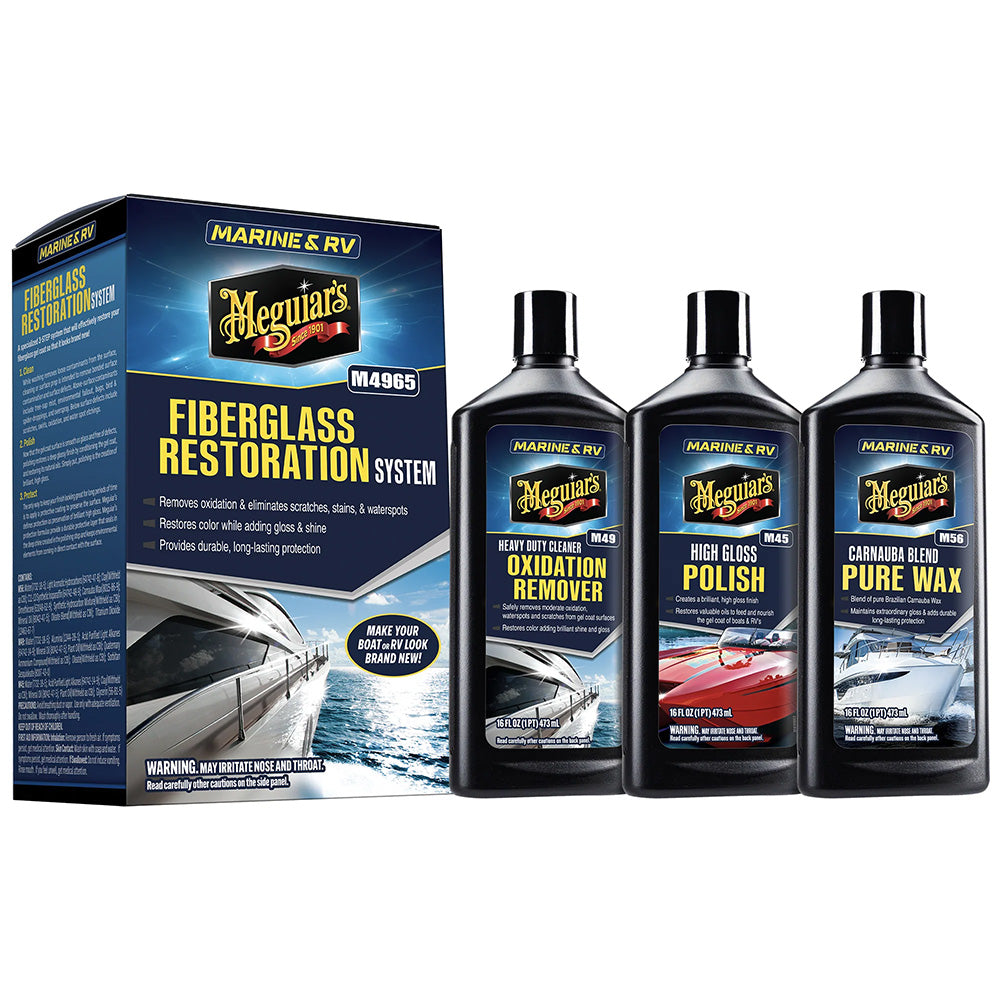 Meguiar's MG Fiberglass Oxidation Removal Kit — marine cleaning